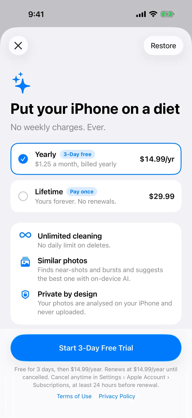 PhoneDiet app screen